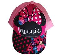 Gorra de béisbol de Minnie Mouse con flores y lunares, color azul y rojo, rosa y negro para niños, rosa y negro, 54 cm