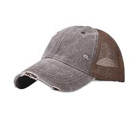 Gorra de béisbol de moda para hombre y mujer, gorra de mezclilla con hebilla para exteriores, gorra de camionero lisa, café, Talla única