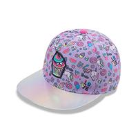 Gorra de béisbol de niña púrpura Gorra de Sol de Verano del niño patrón de Helado,3-6 Años