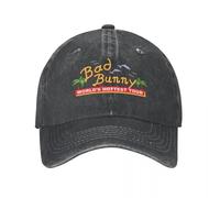 Gorra de béisbol de Playa de algodón Lavado Bad Bunny Un Verano Sin Ti Reggae Gorra de béisbol Divertida para papá Gorra Ajustable para Adultos al Aire Libre