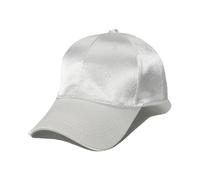 Gorra de béisbol de satén de Seda for Mujer, Sombrero Informal de Color sólido for Primavera/Verano, Estilo Coreano Unisex(White)