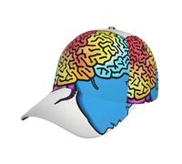 Gorra de béisbol de verano con estampado de cerebro izquierdo y derecho, gorra de golf para papá, gorra clásica ajustable, gorra sin construir, para hombres y mujeres, NEGRO, talla nica