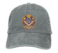 Gorra de béisbol de Verano Lavada, Divertida, Ajustable, Color Negro, con diseño de masón, masónico y Dios de la geometría.