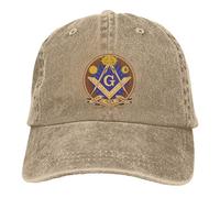 Gorra de béisbol de Verano Lavada, Divertida, Ajustable, Color Negro, con diseño de masón, masónico y Dios de la geometría.