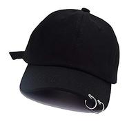 Gorra de béisbol del K-pop Bangtan Boys anillo de hierro al aire libre del sombrero del Snapback ajustable informal sombrero del papá de Hip Hop Gorra (Negro)