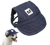 Gorra de Béisbol del Perro Mascota, Gorra Ajustable para Perros, Gorra para Perros con Orejeras como Disfraz para Perros y Gatos, para Decoración y Protección Solar (M, Azul)