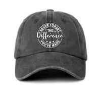 Gorra De Béisbol Deportiva Nunca Olvides La Diferencia Que Has Hecho Gorra De Sol Papá Transpirable Dad Hat Moda Canvas Cap For Camping Pesca Exteriores 55-59Cm