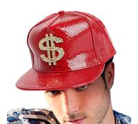 Gorra de béisbol Dollar - Gorra Ajustable de Hip Hop | Mezcla de algodón y Cuero de PU, Sombrero de Streetwear, Sombreros de Rapero, patrón de dólar Divertido Estilo de los años 80, para Bailar,