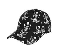 Gorra De Béisbol Esqueleto De Calavera con Dedo Medio Negro Golf Hat Casual Gorras De Hombre Proteccion Solar Gorra Trucker para Running Viaje Excursionismo