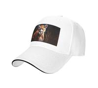 Gorra de béisbol estampada Cougar, ajustable, adecuada para deportes al aire libre, ocio, fitness y viajes, color negro, Blanco, One Size