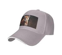 Gorra de béisbol estampada Cougar, ajustable, adecuada para deportes al aire libre, ocio, fitness y viajes, color negro, Gris, One Size