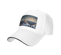 Gorra de béisbol estampada On the Snowy Mountain, ajustable, adecuada para deportes al aire libre, ocio, fitness y viajes, color negro, Blanco, talla única