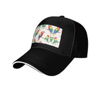 Gorra de béisbol estampada Parrot Collection, ajustable, adecuada para deportes al aire libre, ocio, fitness y viajes, color negro, NEGRO, talla nica