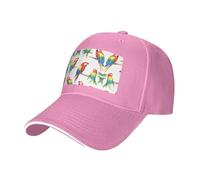 Gorra de béisbol estampada Parrot Collection, ajustable, adecuada para deportes al aire libre, ocio, fitness y viajes, color negro, Rosa, talla nica