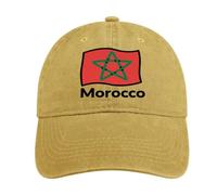 Gorra De Béisbol Estilo Polo Marruecos Bandera Nacional Clásica 6 Paneles Ajustable Color Sólido Unisex Partido De Fútbol