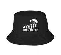 Gorra de béisbol Estilo Unisex Personalizado Unisex Evolución Paracaidismo Nacido para Volar Sombrero de Cubo Viaje Playa Parapente Parapente Verano Sombreros de Pesca Regalo