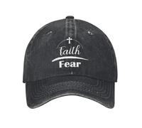Gorra de béisbol Fe Cristiana sobre Miedo Gorra Retro de Camionero Ajustada en Verano Hombres Patines de Tenis con impresión para Adultos Gorras de béisbol en Oferta
