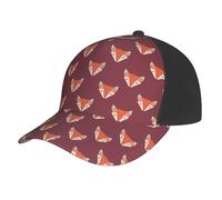 Gorra De Béisbol Fox Print Burgundy Gorras De Hombre Unisexo Golf Hat Adjustable Gorra Trucker para Camping Running Senderismo