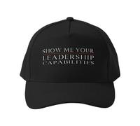 Gorra de béisbol Frase Muéstrame Tus capacidades de liderazgo Gorra Informal Negra de Cotton Park