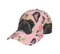 Gorra De Béisbol French Bulldog and Flowers Pattern Gorras De Hombre Vintage Golf Hat Ajustable Gorra Trucker para Camping Senderismo Viaje