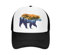 Gorra de béisbol Go Outside Moon Mountain Bear, Malla Ajustable para Mujer, Visera Plana, Rejilla, Visera, 2024, Nueva Gorra de protección Solar