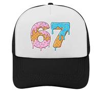 Gorra De Béisbol - Gorra 67 Ice Cream para Hombre | Ģorra De Béisbol Snapback con Visera Plana Bordada, 67 Meme Funny Number Youth Boys Basеball Trucker Hats, Six Seven Meme Ice Cream Drip Hats