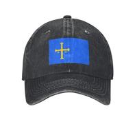 Gorra de béisbol Gorra de Camionero de Camping para Hombre Lavado con Bandera de Asturias de España para Adultos Vaquero de Mezclilla y Mujer Regalo
