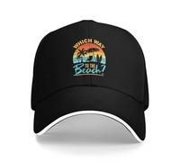 Gorra de béisbol ¿hacia dónde va la Playa? Sombrero de Verano Negro Sombrero de Anime Ropa de Golf para Hombre