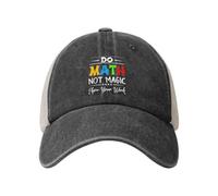 Gorra de béisbol, Haz matemáticas, no Magia. Muestra tu Trabajo. Trucker Gorra Casual, Transpirable Sombrero Ocio para Golf Deportes Pesca