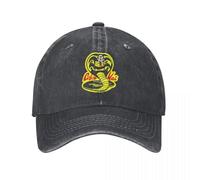 Gorra de béisbol Hip Hop Gorra Ajustable Cobra The Karate Kid Primavera Otoño Gorra Sombreros Serpiente Karate Dojo Anime Denim CasquetteAlgodón, para Todas Las Estaciones