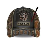 Gorra De Béisbol Hunting Custom Name Deer with Deer Hunting Rifles Graphic On It Gorra Trucker Proteccion Solar Snapback Sombrero Vintage Gorras De Hombre para Senderismo Pescar Camping