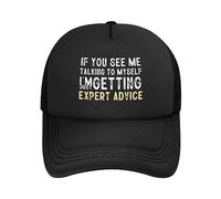 Gorra De Béisbol If You See Me Talking To Myself,I'm Just Getting Expert Advice Golf Hat Unisexo Gorra Beisbol Ajustable Snapback Sombrero para Viaje Excursionismo Cámping
