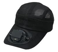 Gorra de béisbol integrada con ventilador solar USB, fuente de alimentación, para hombres y mujeres, velocidad y dirección ajustables, 24 horas, perfecta para pesca, sombrero plegable, Negro, Altoa