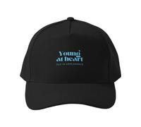 Gorra de béisbol Joven de corazón, Viejo de Apariencia: tipografía con Cita Divertida sobre el envejecimiento (Fondo Negro) Sombrero para el Sol para la Playa y el Aire Libre