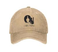 Gorra de béisbol Lavada Cat Shadow I Hate People Gorra de Camionero de Verano para Hombres y Mujeres Gorra clásica de Running Hippie Sun Snapback