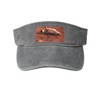Gorra de béisbol lavada con estampado de planeta de Marte para actividades al aire libre, vintage, clásica, a la moda, para deportes, gris, Talla única