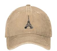 Gorra de béisbol Lavada de la Torre Eiffel Cultura Francesa Gorra de Camionero Elegante Verano Unisex Adolescentes KPOP Rock Protector Solar Snapback Gorra