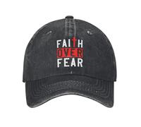 Gorra de béisbol Lavada Fe Cristiana sobre Miedo Gorra de Camionero de Verano para Hombres Mujeres Deporte al Aire Libre de Moda Gorra Snapback Solar