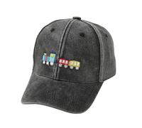 Gorra de béisbol lavada para diseño de tren retro sombrero de sol ajustable para actividades al aire libre niños y niñas Cómodo ligero ideal para la escuela vacaciones camping paseo deportivo