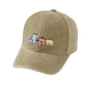 Gorra de béisbol lavada para diseño de tren retro sombrero de sol ajustable para actividades al aire libre niños y niñas Cómodo ligero ideal para la escuela vacaciones camping paseo deportivo