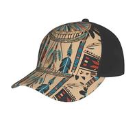 Gorra de béisbol ligera y transpirable con estampado de Native American y elegante, para deportes al aire última intervensión, viajes, casual, color negro