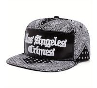 Gorra de béisbol Los Angeles para hombre - Elegante diseño de cachemira de estampado de cachemira y con texto "LACRIMES", ajuste regulable para deportes al , gorra de béisbol. Tejido de tela tejida.