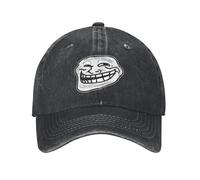 Gorra de béisbol Memes de Cara de Troll Vintage Divertidos Unisex Desgastados Denim Snapback cómico Humor al Aire Libre Todas Las Estaciones Regalo de Viaje Sombrero Regalo