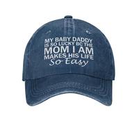 Gorra de béisbol, Mi papá Tiene Mucha Suerte Porque la mamá Que Soy le Hace la Vida Muy fácil Gorra Deportiva Transpirable, Adjustable Sombrero Sol para Deportes Motociclet Caza