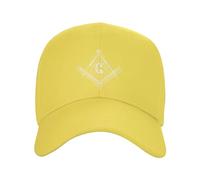 Gorra de béisbol Negra Ajustable con el símbolo de la escuadra y el compás de la masonería, Regalos Divertidos para Hombres y Mujeres. Gorra Lisa Estilo Dad Hat.