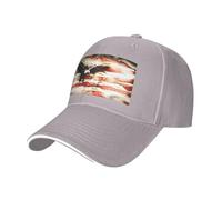 Gorra de béisbol negra con diseño de veteranos de la bandera de águila calva, ajustable, se puede utilizar como sombrero de sol y sombrero de senderismo., gris, Talla única