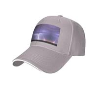 Gorra de béisbol negra con estilo casquette, estampado de tormenta de rayos, perfecta para vacaciones en la playa, deportes, viajes, actividades al aire libre, gris, Talla única