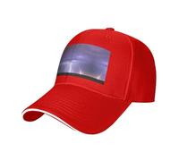 Gorra de béisbol negra con estilo casquette, estampado de tormenta de rayos, perfecta para vacaciones en la playa, deportes, viajes, actividades al aire libre, rosso, Talla única