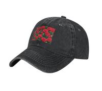 Gorra de béisbol negra HJFCZH Many Red Roses Printing Cotton Classic Hat para hombres y mujeres, ligera y transpirable, NEGRO, talla nica