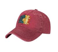 Gorra de béisbol negra HJFCZH para cerebro izquierdo y derecho, impresión clásica de algodón para hombres y mujeres, ligera y transpirable, Rojo, talla nica